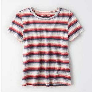 AEO striped short sleeve crop top